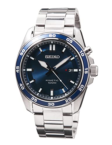 Seiko Herren-Uhr Kinetik Edelstahl mit Edelstahlband SKA783P1 im Sale