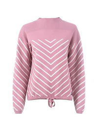 Thumbnail for s'questo Knit 1/1 Knitted Sweater, Loose, Cozy, Stripes, Blue Pale Rose Soquesto Collection Love Letters on Sale
