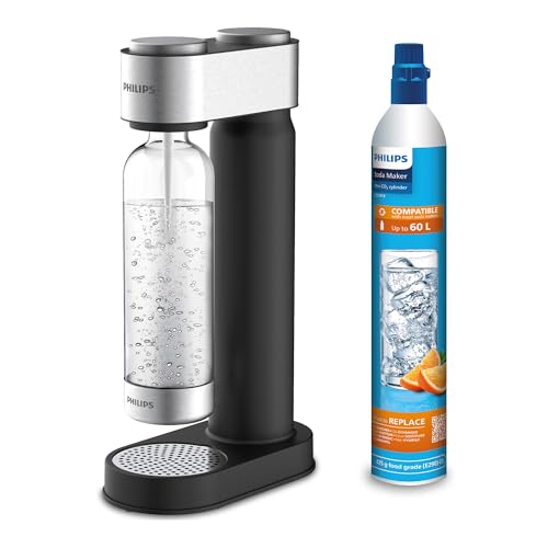 Philips Water ADD4902BK/10 GoZero Wassersprudler, plastik, 1 Liter, Schwarz im Sale