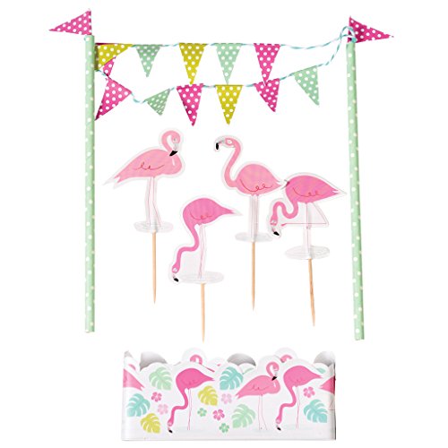 Rex International Kuchendekoration Wimpelkette Tortenschürze Flamingo im Sale