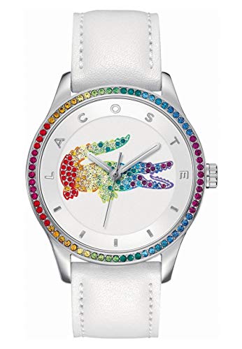Lacoste Analog Quartz Watch for Women with White Leather Strap - 2000822 on Sale