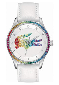 Thumbnail for Lacoste Analog Quartz Watch for Women with White Leather Strap - 2000822 on Sale