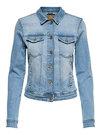 Thumbnail for ONLY Women's Denim Jacket | Short Denim Transition Jacket Blue | Basic Used Wash ONLTIA, Colors: Blue, on Sale