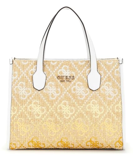 GUESS Silvana Two Compartment Tote Cornsilk Logo im Sale
