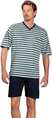 hajo Shorty 50050 509 short sleeve 1/2 sleeve climate light mint/navy striped, men's on sale
