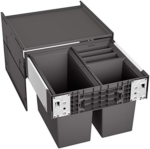 BLANCO SELECT II 50/3 | Abfall Müllsystem | für 50 cm breite Unterschränke | Auszugssystem zur Frontanbindung | 1 x 19 Liter und 2 x 8 Liter Eimer | 1 x Eimerdeckel 8l | 400 mm Auszugstiefe im Sale