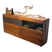 Thumbnail for Hülsta Sideboard Aunis 521211 Korpus Nussbaum Massiv Rückwand Hinterlackiert Anthrazit ... im Sale