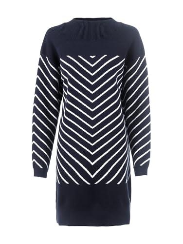 s'questo dress short knitted dress, striped, blue, stand-up collar navy Soquesto collection Love Letters on sale