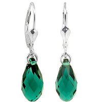 Thumbnail for Ohrringe Tropfen Markenkristalle 925 Sterling Silber Grün NOBEL SCHMUCK im Sale