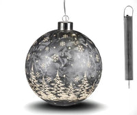 Thumbnail for Formano hanging ball ice grey LED light timer 15cm star decor gold interior color battery box 2xAAA winter decor Christmas decoration for hanging on sale