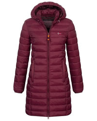 Thumbnail for Geographical Norway Women's Winter Jacket Quilted Jacket Parka Long Hooded Jacket Quilted Coat Outdoor Removable Hood, Color: ALMOND, on Sale