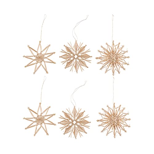 BUTLERS Strohsterne Set 6er 10cm Anhänger Christbaumschmuck -X-Mas- Stroh-Anhänger für den Weihnachtsbaum | Tannenbaum Deko & Weihnachtsdeko im Sale