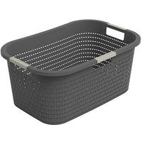 Thumbnail for Rotho Country laundry basket 40l, plastic (PP) BPA-free, anthracite, 40l (58.0 x 38.9 x 25.1 cm) on sale