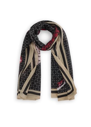 CODELLO Damen Schal aus recyceltem Polyester mit Monogramm-Muster und Leopard im Sale
