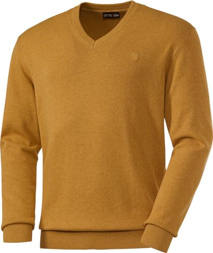 Otto Kern Pullover Herren mit V-Ausschnitt, Strickpullover aus 100% Baumwolle, Bequemes Sweatshirt in Regular-Fit Passform, Blau, im Sale