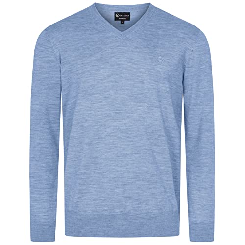 GIESSWEIN Merino Pullover Men's Light V Neck - 100% finest Merino lambswool, wool sweater men's V-neck, ideal for business &amp; leisure on sale