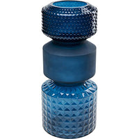 Thumbnail for Kare Design Vase Marvelous Duo, Blue, 42 cm, Handmade, Tall flower vase for pampas grass, Glass vase with mixed textures, Decoration for living room, dining table, shelf, hallway, Unique piece, Glass, 42 x 18 x 18 cm (H/W/D) on sale
