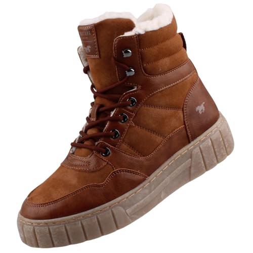MUSTANG Damen High Top Sneaker gefüttert Braun im Sale