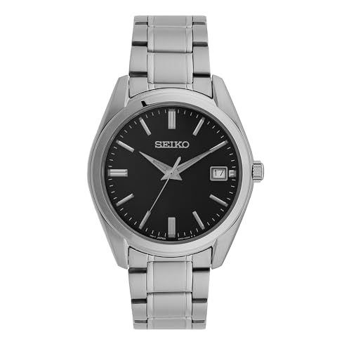 Seiko Herren Analog Quarz Uhr mit Edelstahl Armband SUR527P1 im Sale