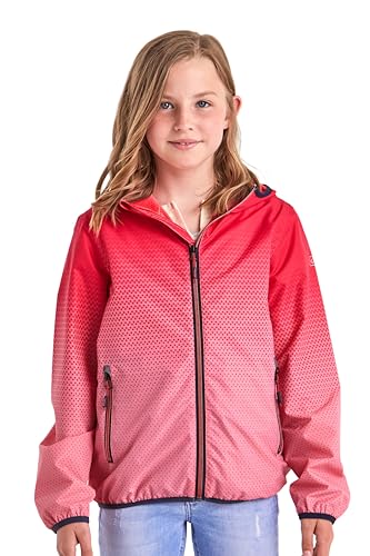 Killtec Mädchen Lyse GRLS JCKT A Funktionsjacke/Regenjacke mit Kapuze, packbar, neon-coral, 116