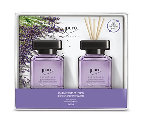 ipuro - refreshing ipuro lavender touch room fragrance - subtle room freshener with contemplative lavender notes - stylish air freshener in the home for a puristic fragrance experience 2 x 50 ml