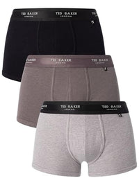 Thumbnail for Ted Baker Herren Trunks Underwear Badehose, Grau/Heather Grey/Black, (3er Pack) im Sale