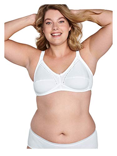 Naturana Eleganter, Softer Baumwoll BH ohne Bügel [Cup A-F]: BH Soft Cup aus 100% Baumwolle I BH Baumwolle ohne Bügel I Baumwoll BH ohne Buegel 95 Weiss C im Sale