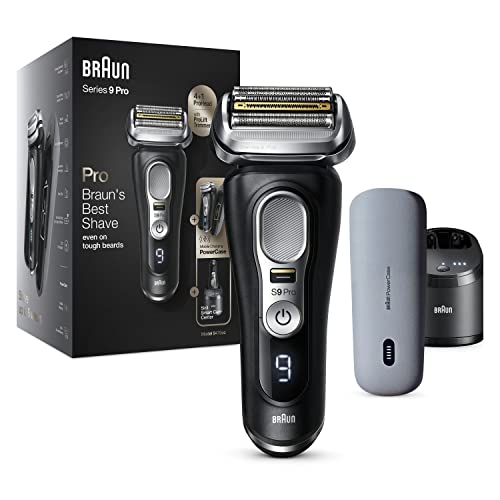 Braun Series 9 Pro 9470cc electric shaver for men, 4+1 shaving heads with ProLift trimmer, PowerCase, 5-in-1 cleaning station, 60 min runtime, wet &amp; dry on sale
