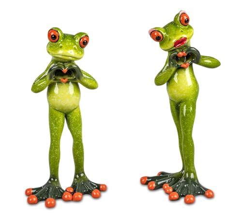 formano 2er Set Froschpaar verliebt mit Herz lustige Frösche 16cm Figur Dekoration im Sale