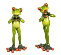 Thumbnail for formano 2er Set Froschpaar verliebt mit Herz lustige Frösche 16cm Figur Dekoration im Sale