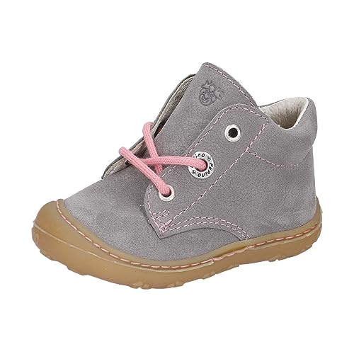 RICOSTA Girls' Cory Boots, Children's First Walking Shoes, Width: Medium, Loose Insole, Terracare, Booties, Leather, Lace-up Boots, Graphite/Pink (460), 25 EU on Sale