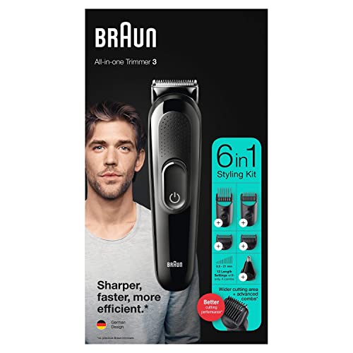 Braun All-in-One 3 Trimmer MGK3320, 6-in-1 beard trimmer and hair clipper for men, for facial and head hair, 1 piece on sale