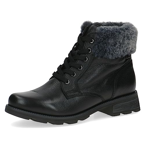 CAPRICE Damen Stiefeletten zum Schnüren mit Blockabsatz Gefüttert, Schwarz (Black Comb), 38.5 EU im Sale