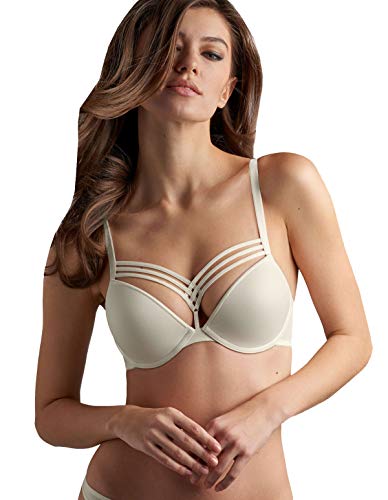 Marlies Dekkers 17471 Women's Dame de Paris Ivory Off-White Solid Colour Padded Underwired Balconette Balcony Bra 80D im Sale