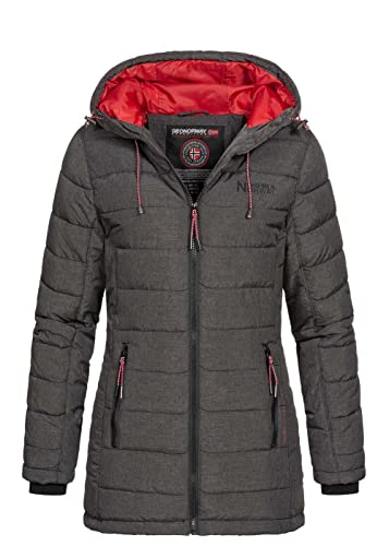 Geographical Norway women's winter jacket parka women's jacket women's coat winter coat women's jackets outdoor jacket warm faux fur collar lined D-457 anthracite on sale