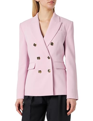 Pinko Damen Granat Crêpe Stretch Jacke mit Metallknopf Blazer, N98_Orchideenrauch, 42 im Sale