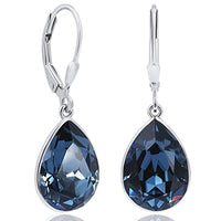 Thumbnail for Ohrringe 925 Silber Kristall-Ohrringe Fuchsia Tropfen NOBEL SCHMUCK im Sale