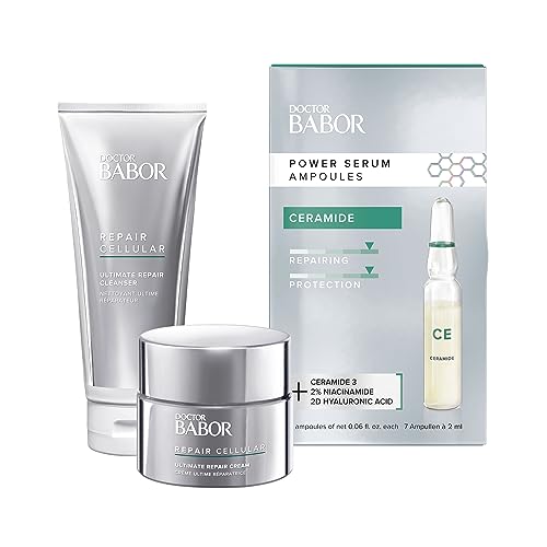 DOCTOR BABOR, Ultimate Repair Face Cream, regenerating and rich 50ml + Ultimate Repair Cleanser, mild cleansing 200ml + Power Serum Ceramide Facial Ampoules, hyaluronic acid + ceramide 7x2ml on sale