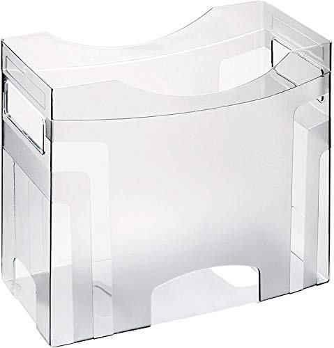 Rotho Cube hanging file box for storage and transport of up to 25 hanging files, plastic (PS) BPA-free, transparent, (34.5 x 14.5 x 26.5 cm) on sale