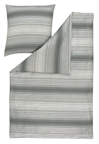 ESTELLA Mako satin bed linen KIRAN 7921-810, grey, size: 135x200 cm + 80x80 cm