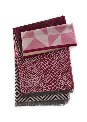 CODELLO Damen Beidseitig tragbarer Jacquard-Schal mit gewebtem Mustermix im Sale