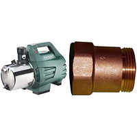 Thumbnail for Metabo Garden Pump P 6000 Inox (600966000) Carton, Rated Power: 1300 W, Max. Flow Rate: 6000 l/h, Max. Head: 55 m & Brass Check Valve 1 (628803000)
