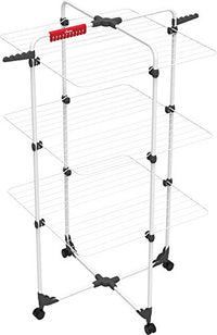Thumbnail for Vileda Mixer 3 Turmwäscheständer, 30m Leinenlänge, 3 Ebenen für bis zu 2 Waschladungen, Flex-Gelenk, rollbar, Höhe 132 cm, Farbe Grau, Eco-Verpackung im Sale