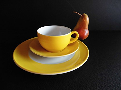 Dibbern SONDERAKTION - Originalware Solid Color - Kaffeetasse m.U. 0,25 + Teller 21 cm - sonnengelb - NEU im Sale