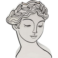 Thumbnail for Kare Design Vase Favola Lady, Schwarz/Weiß, Deko Vase Blumenvase, Dolomit, teilweise Handarbeit, 26x21x7 cm (H/B/T) im Sale