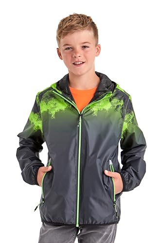 Killtec Jungen Lyse BYS JCKT B Funktionsjacke/Regenjacke mit Kapuze, packbar, neon-grün, 164 im Sale