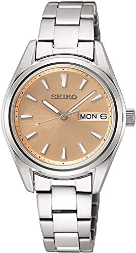 Seiko ladies' quartz watch with stainless steel strap SUR351P1, silver on sale