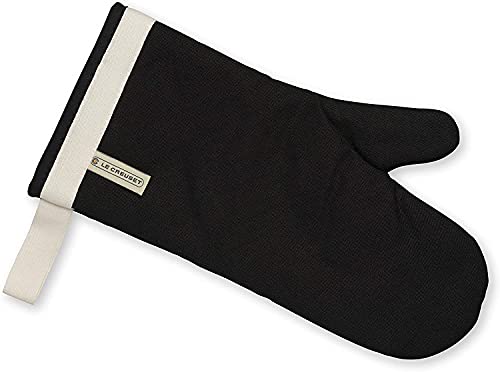 Le Creuset Ofenhandschuh mit extra langem Ärmel, Einheitsgröße, Schwarz, Baumwoll-Canvas, 95002300000000 im Sale