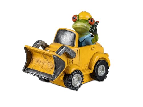 formano Lustige Frösche Figur Bauarbeiter mit Radlader Dekoration16cm Handbemalt Kunststein Skulptur Baumaschine Froschhausen im Sale