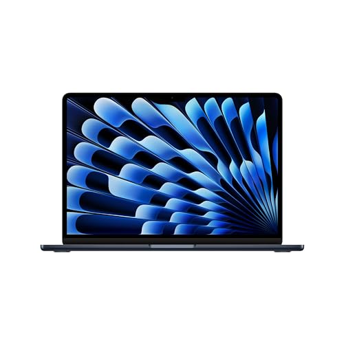 Apple 2024 13 MacBook Air Laptop mit M3 Chip: 13,6 Liquid Retina Display, 8 GB gemeinsamer Arbeitsspeicher, 512 GB SSD Speicher, beleuchtete Tastatur, 1080p FaceTime HD Kamera, Mitternacht im Sale